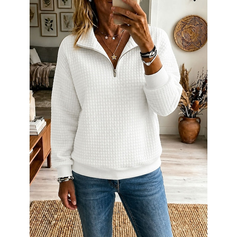 Yasnita | Sweater texturado con medio cierre