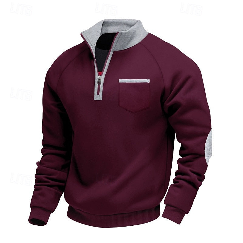 Romualdo | Pullover medio cierre en bloques de color
