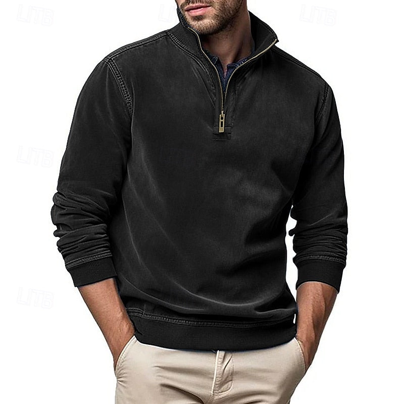 Gustavo | Sweatshirt con cuello alto y cierre medio