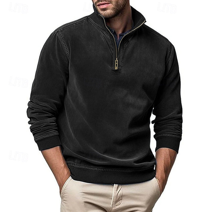 Gustavo | Sweatshirt con cuello alto y cierre medio