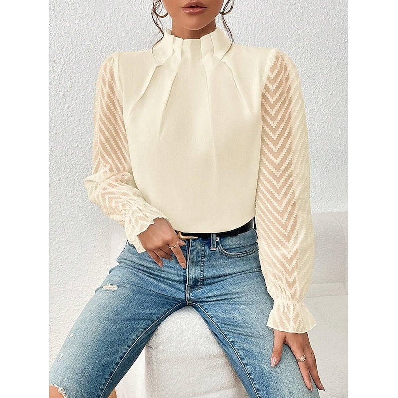Corina | Blusa elegante de cuello alto