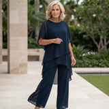 Nelida | Conjunto de pantalón palazzo con caída fluida