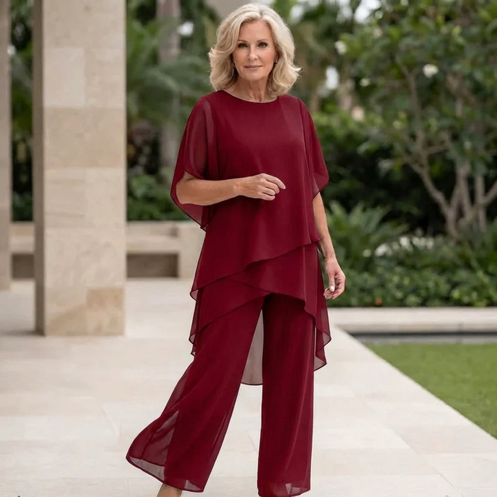 Nelida | Conjunto de pantalón palazzo con caída fluida