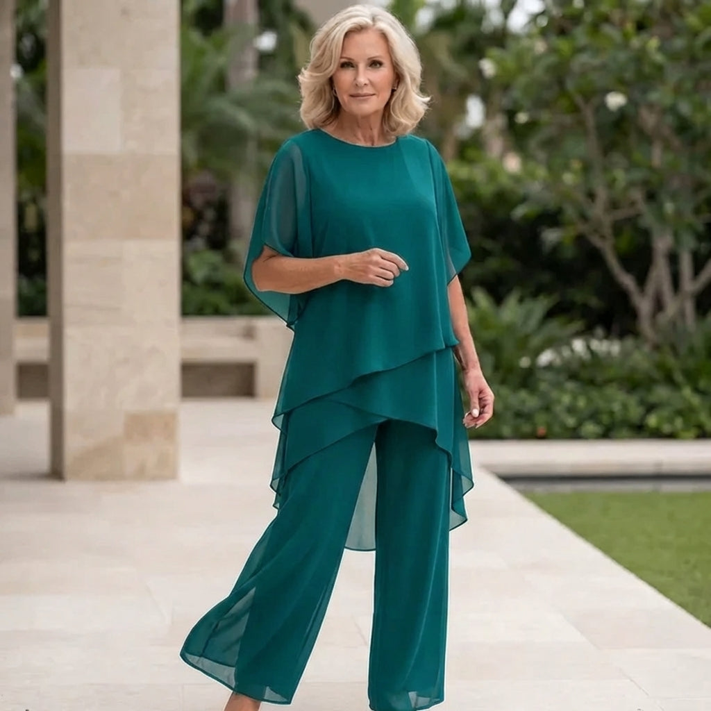 Nelida | Conjunto de pantalón palazzo con caída fluida
