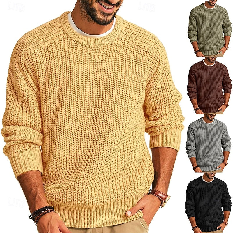 Cristóbal | Sweater de punto acanalado cuello redondo