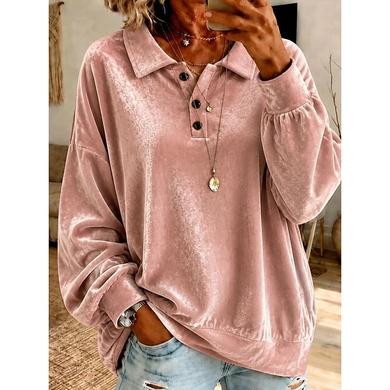Olivia | Pullover holgado con cuello camisero