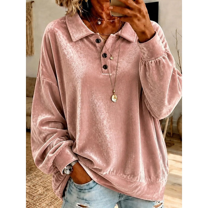 Olivia | Pullover holgado con cuello camisero