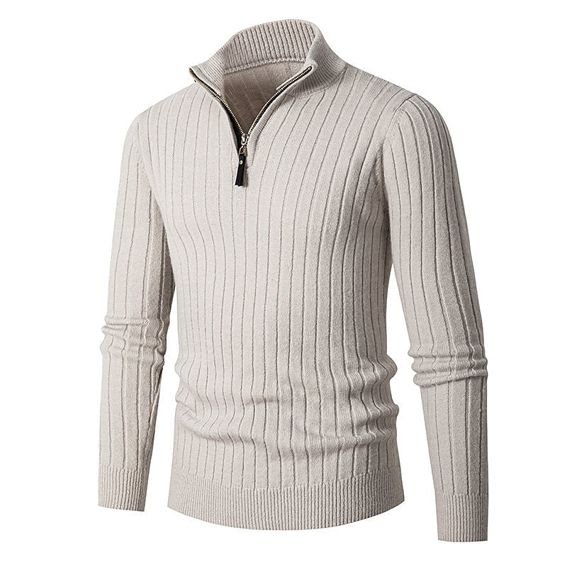 Eduardo | Sweater medio cierre acanalado