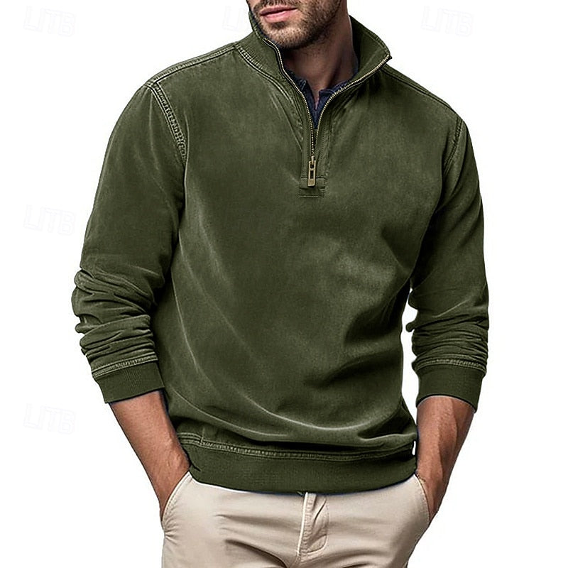 Gustavo | Sweatshirt con cuello alto y cierre medio