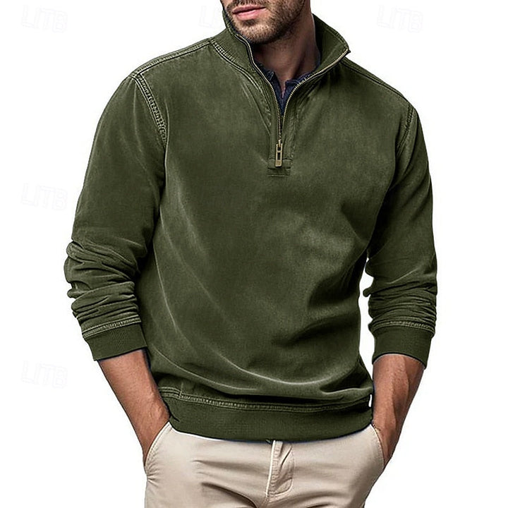 Gustavo | Sweatshirt con cuello alto y cierre medio