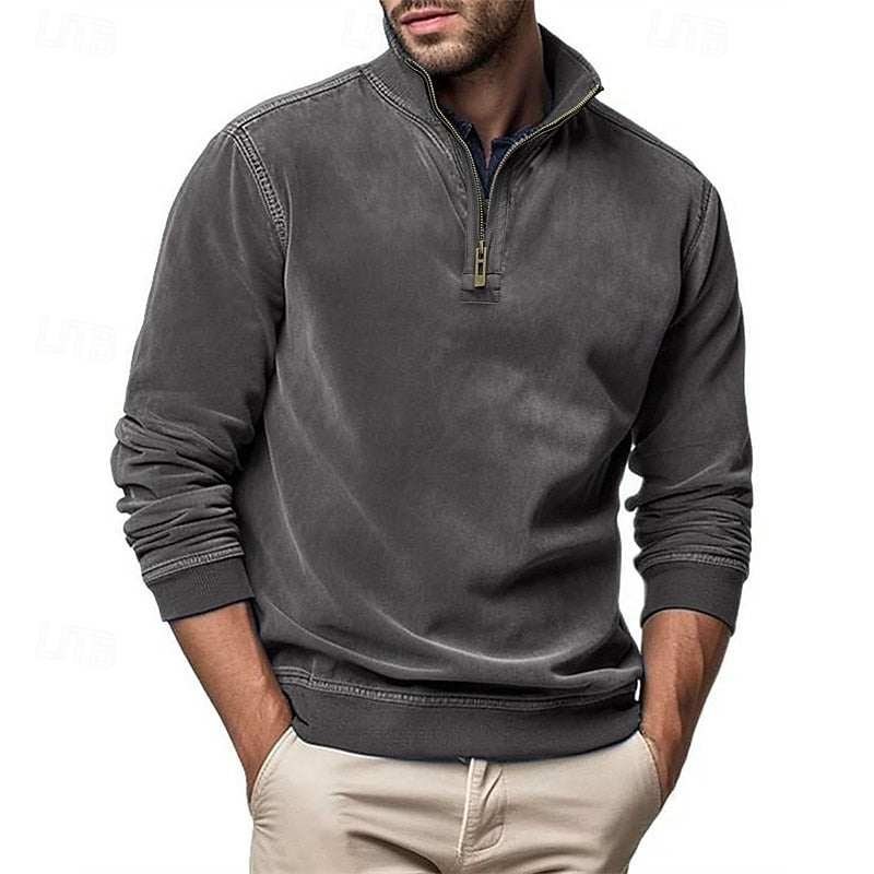 Gustavo | Sweatshirt con cuello alto y cierre medio