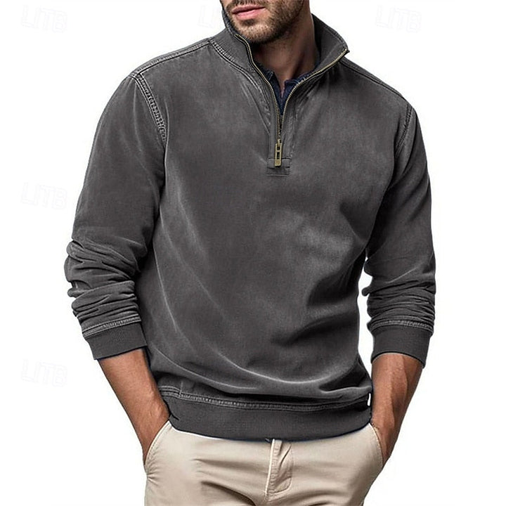 Gustavo | Sweatshirt con cuello alto y cierre medio
