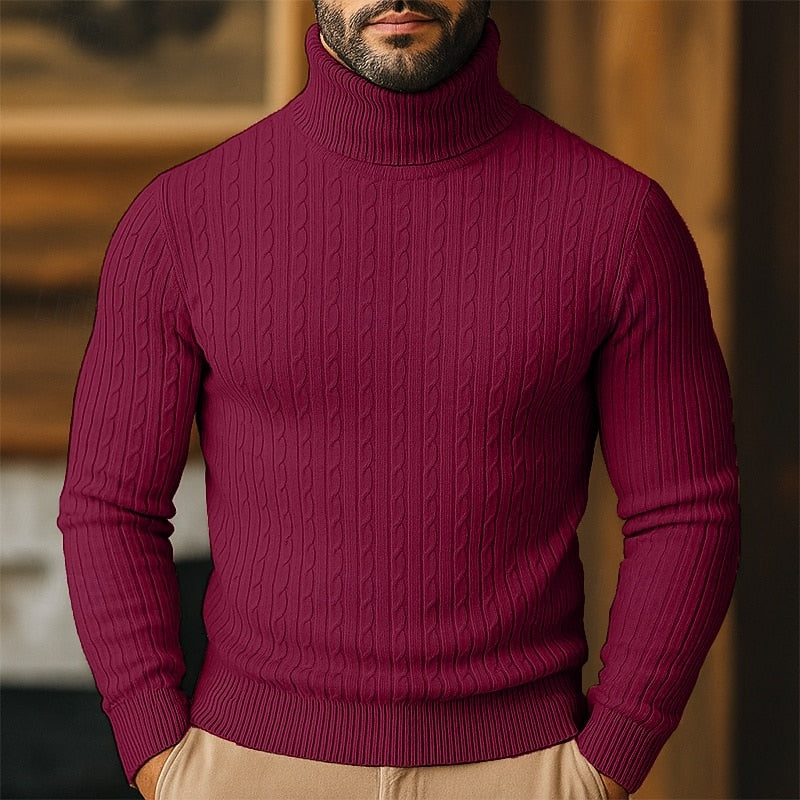 Reinaldo | Sweater cuello alto de punto trenzado