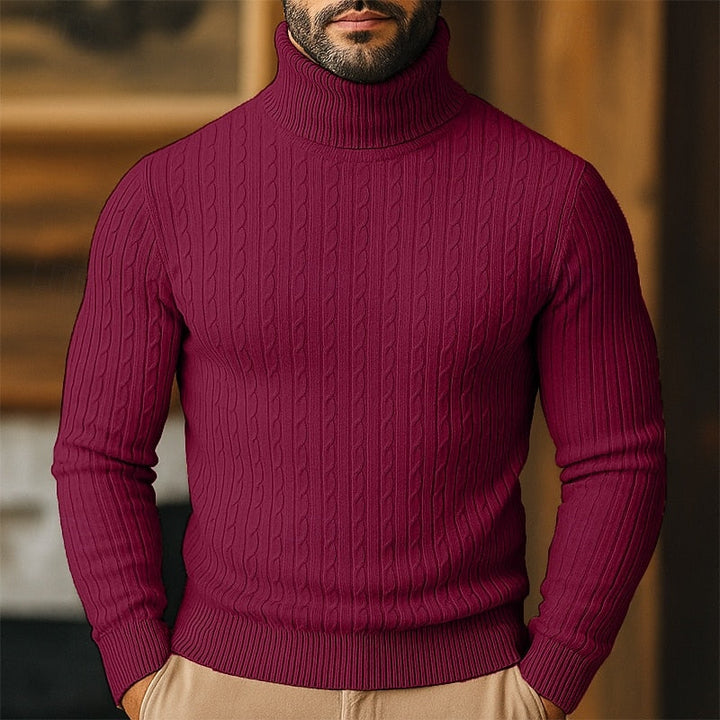 Reinaldo | Sweater cuello alto de punto trenzado