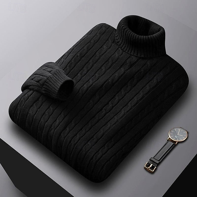 Kurt | Sweater cuello alto de punto trenzado