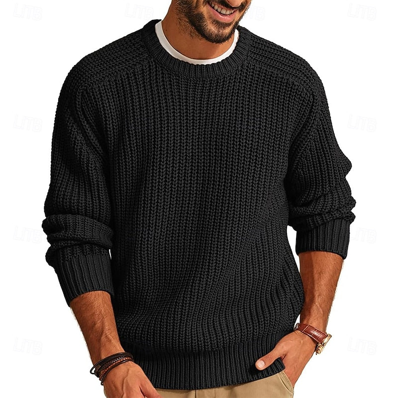 Cristóbal | Sweater de punto acanalado cuello redondo