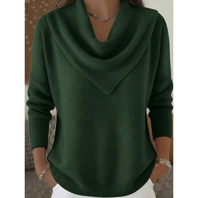 Lía | Sweater cuello drapeado