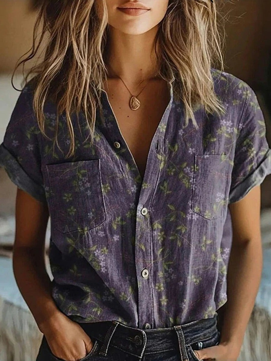 Ainara | Blusa floral manga corta
