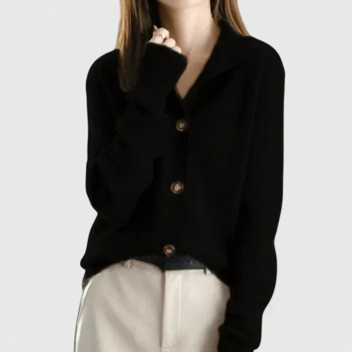 Javiera | Cárdigan de cuello camisero