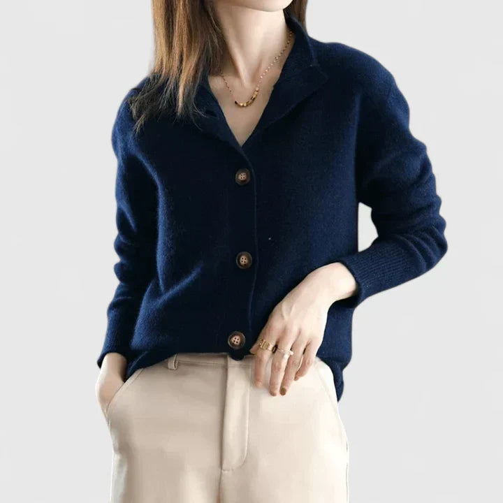 Javiera | Cárdigan de cuello camisero
