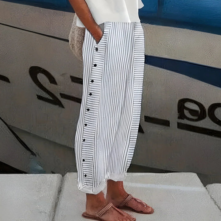 Obdulia | Pantalón de rayas con botones