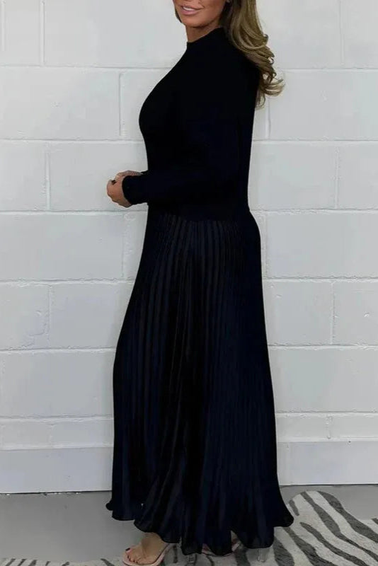 Claudia | Vestido Maxi Elegante con Falda Plisada