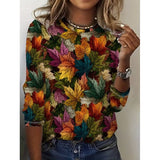 Almendra | Blusa manga larga estampado botánico