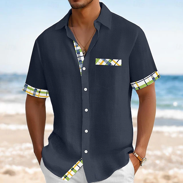 Felindo | Camisa manga corta con detalle a cuadros