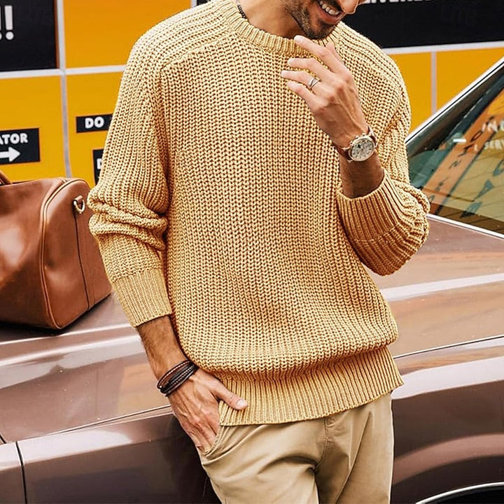 Cristóbal | Sweater de punto acanalado cuello redondo