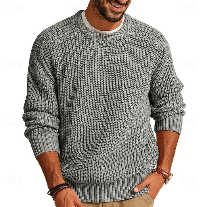 Cristóbal | Sweater de punto acanalado cuello redondo