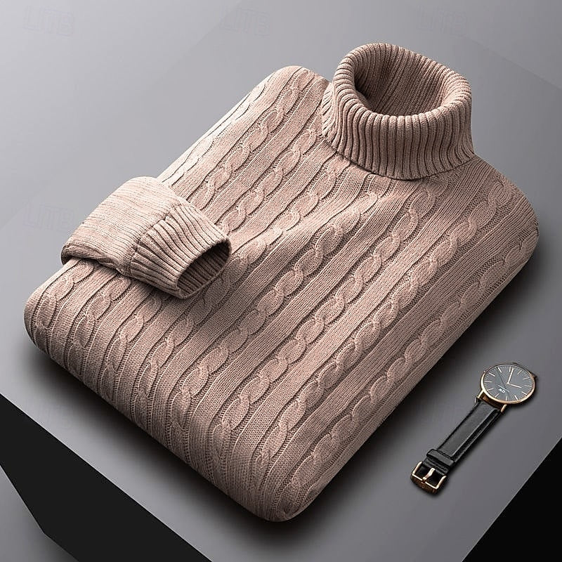 Kurt | Sweater cuello alto de punto trenzado