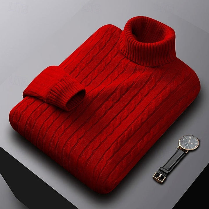 Kurt | Sweater cuello alto de punto trenzado
