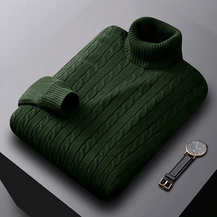 Kurt | Sweater cuello alto de punto trenzado