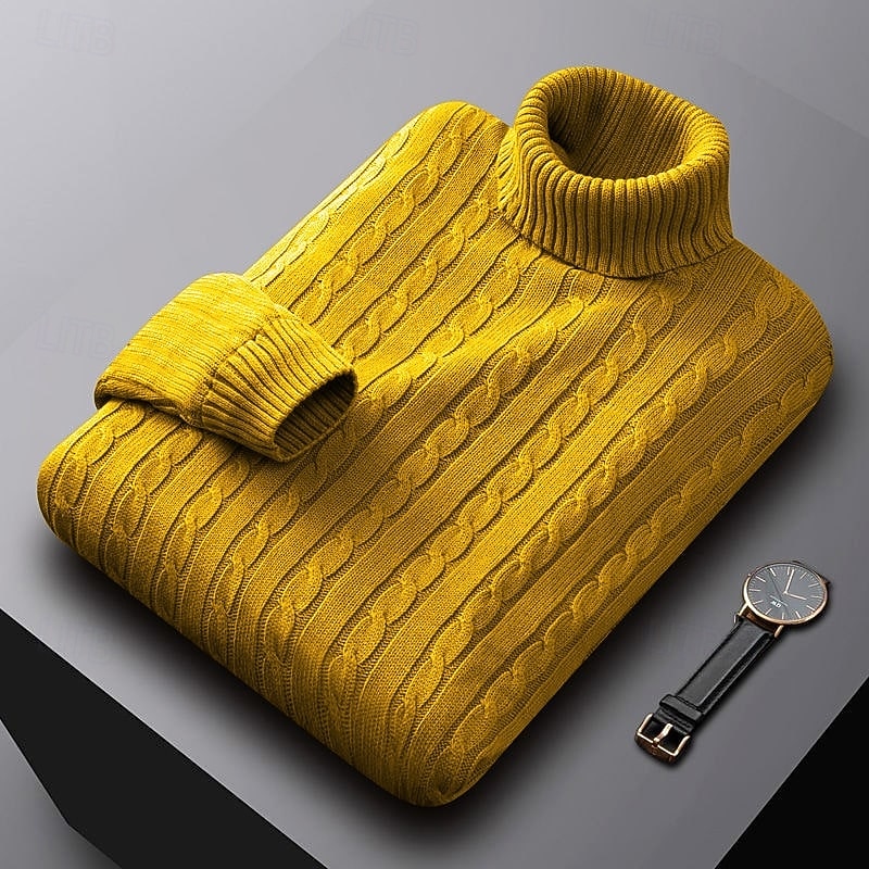Kurt | Sweater cuello alto de punto trenzado