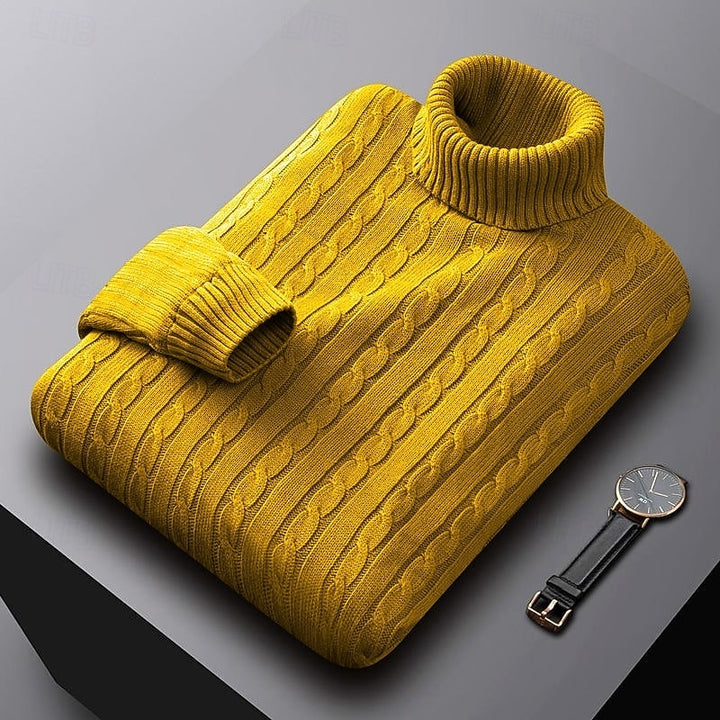 Kurt | Sweater cuello alto de punto trenzado