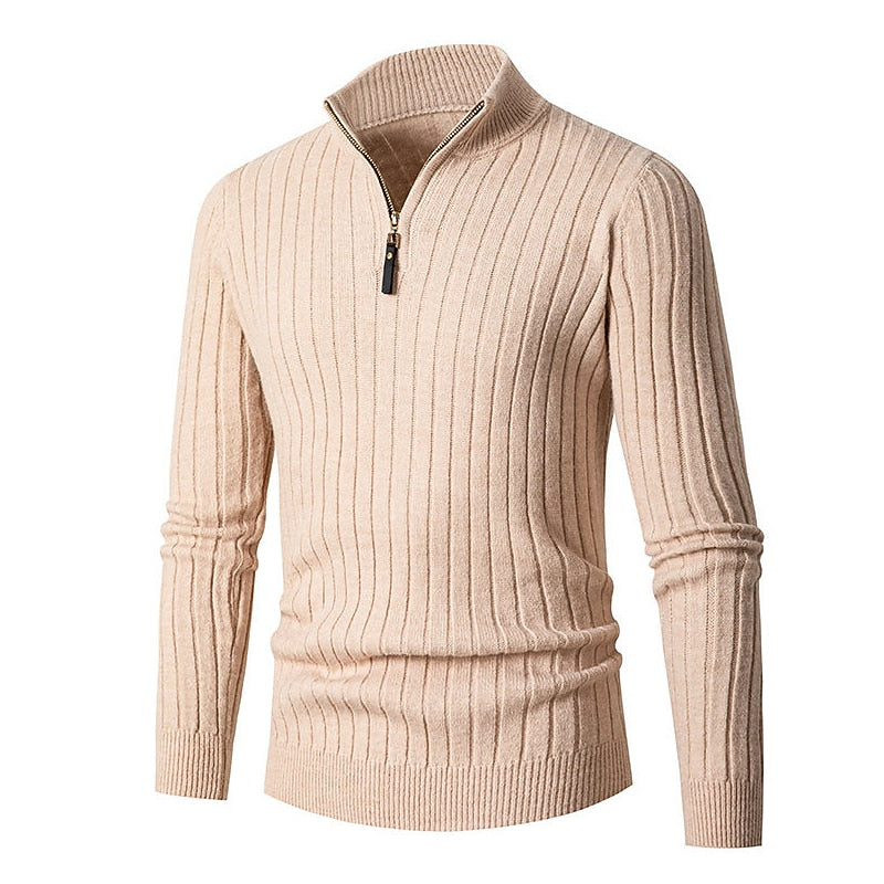 Eduardo | Sweater medio cierre acanalado