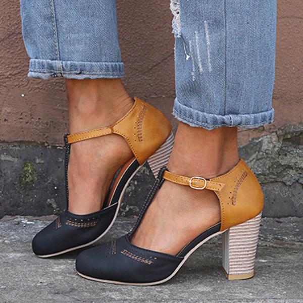 Ximena Andrea | Mary janes bicolor con taco ancho