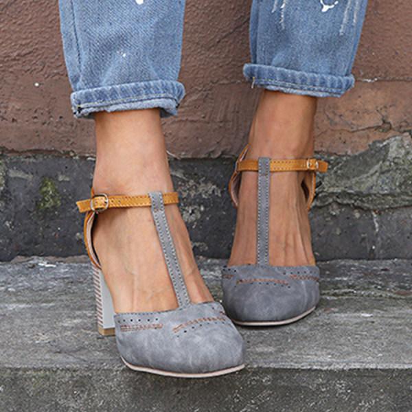 Ximena Andrea | Mary janes bicolor con taco ancho
