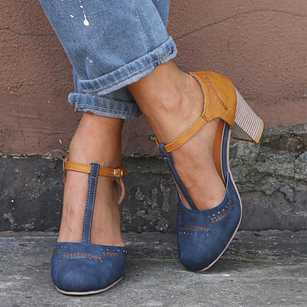 Ximena Andrea | Mary janes bicolor con taco ancho