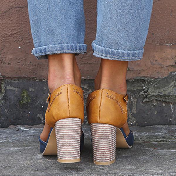 Ximena Andrea | Mary janes bicolor con taco ancho