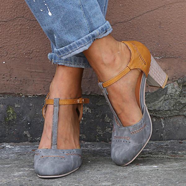 Ximena Andrea | Mary janes bicolor con taco ancho