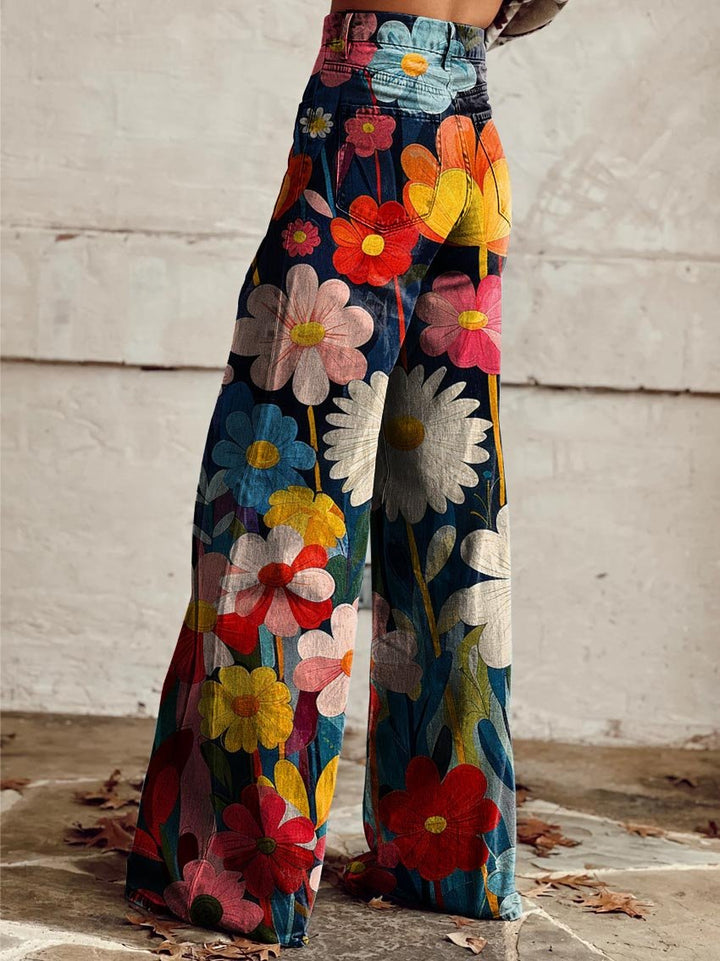 Laura Andrea | Pantalón floral de pierna ancha