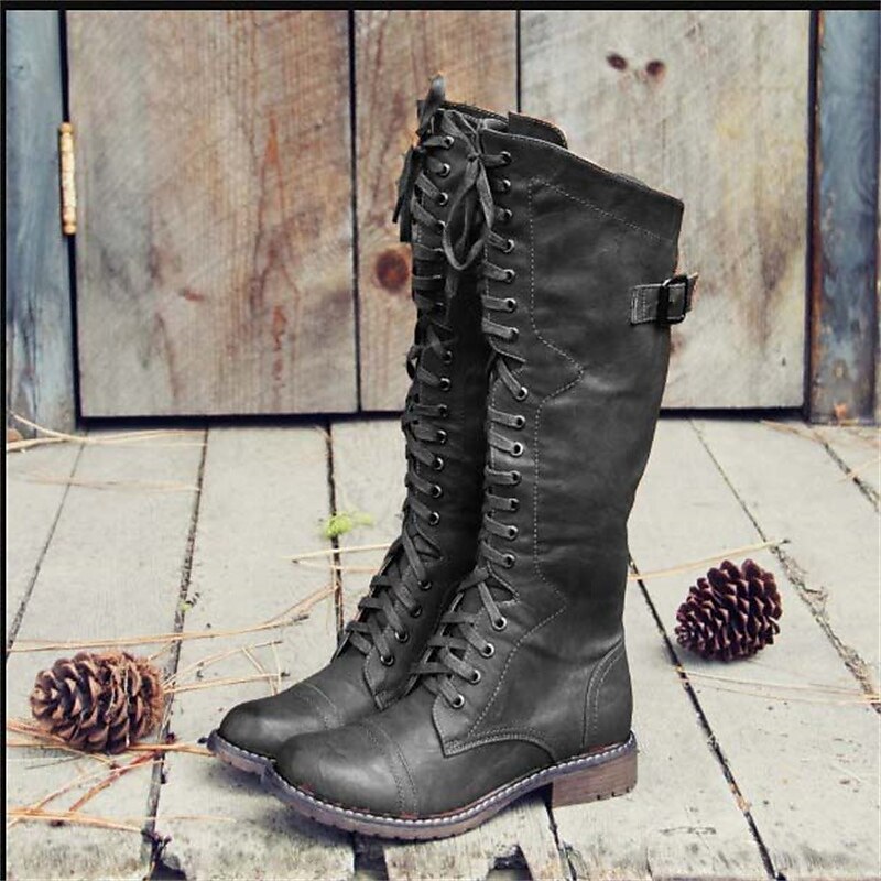 Andrea Paz | Botas altas acordonadas estilo ecuestre