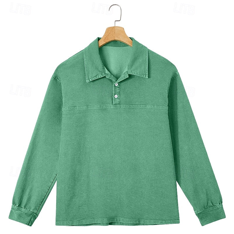 Joaquín | Polera polo manga larga lavada