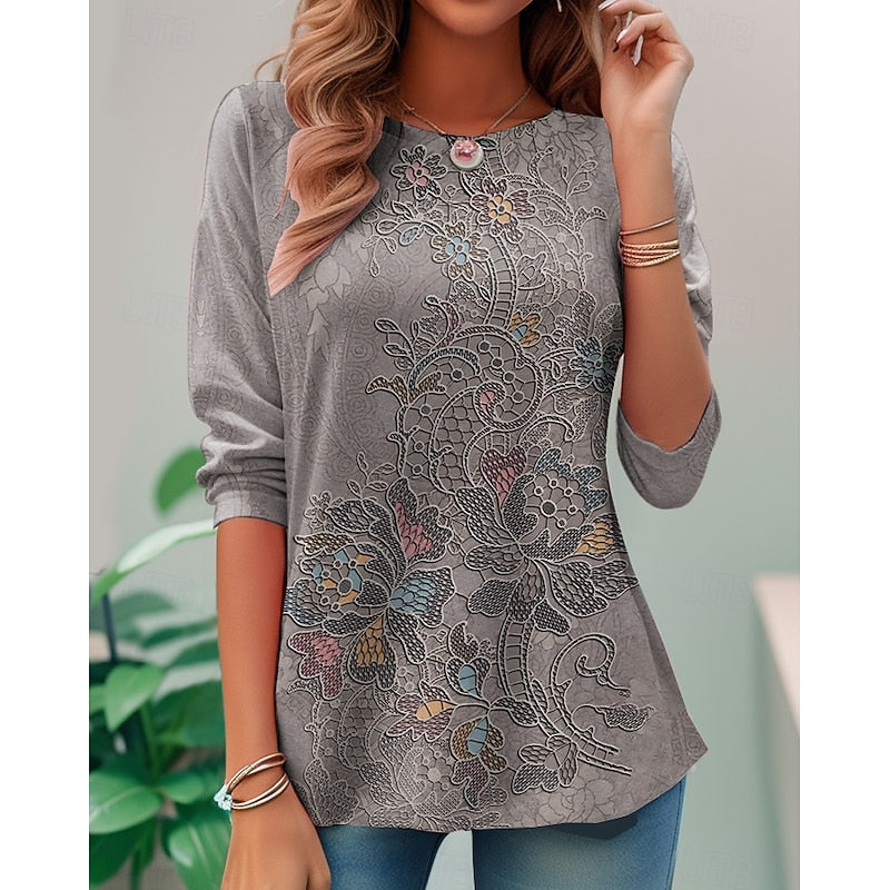 Candelaria | Blusa floral de manga larga