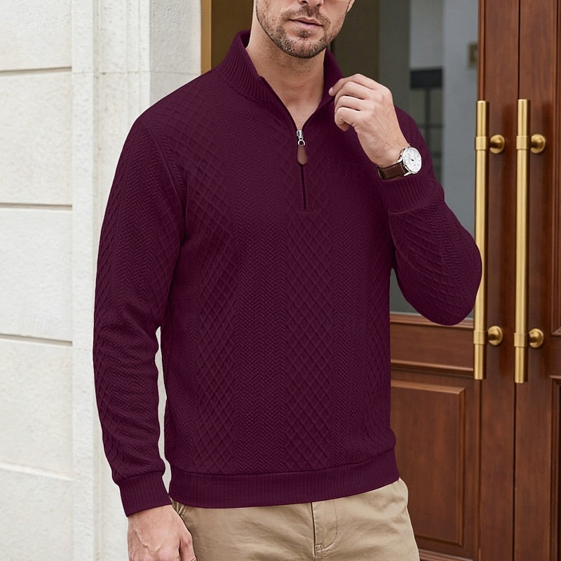 Ezio | Sweater texturado con cierre corto