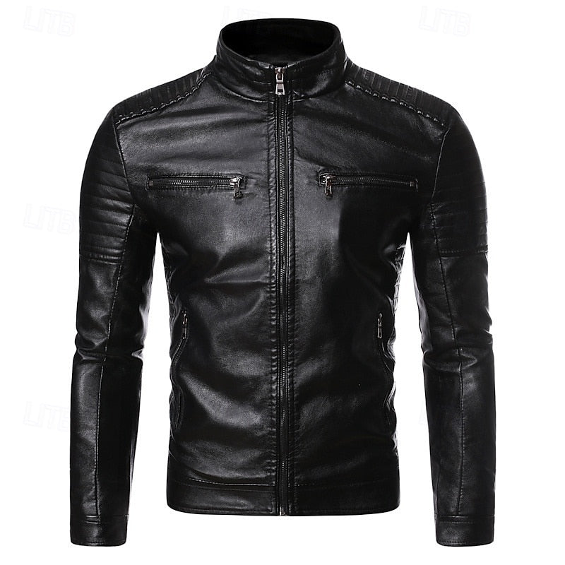 Esteban | Chaqueta biker con cuello alto