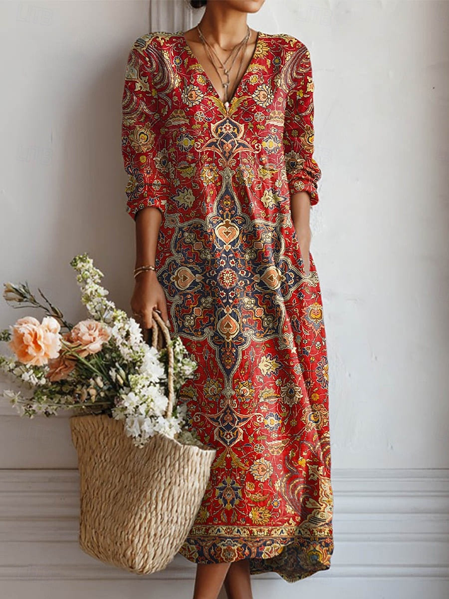 Antonella Paz | Vestido largo estampado vintage