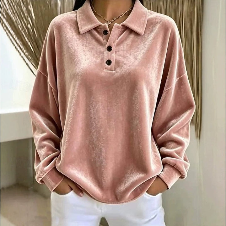 Olivia | Pullover holgado con cuello camisero