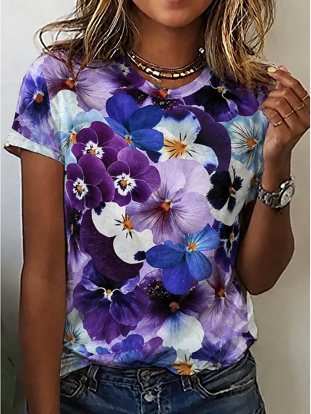 Piedad | Polera floral manga corta